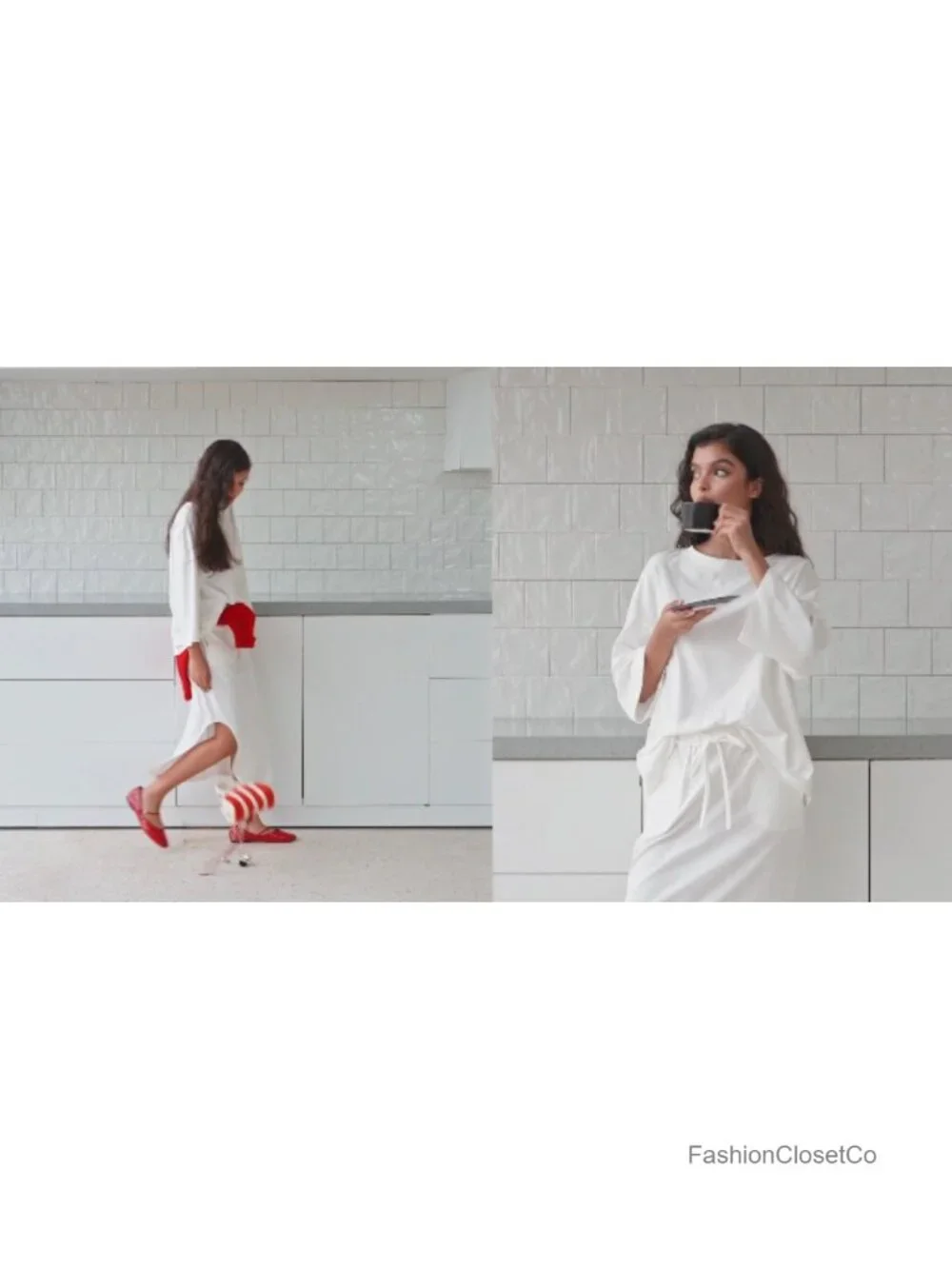 2 Piece Skirt Set Oversized 3/4 Sleeve Top and Maxi Skirt Matching Outfits
